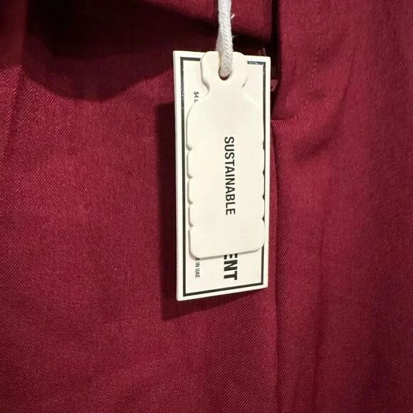 NWT The Giving Movement High Rise Wide Leg Burgundy Size 3XL Dress Pants Recycle - Picture 3 of 5